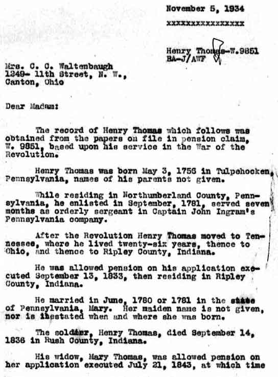 letter from pension file